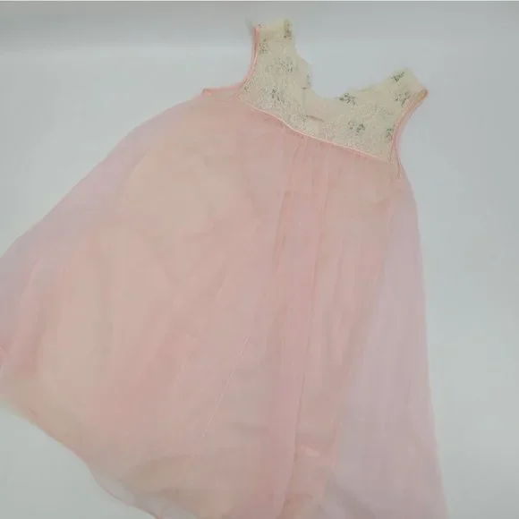 Vintage Linda Underlovelies Chiffon Babydoll Night Gown and Robe - Picture 9 of 14